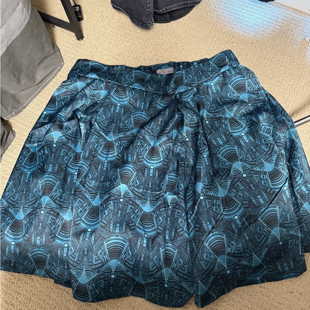 Patterned Teal Blue Skirt